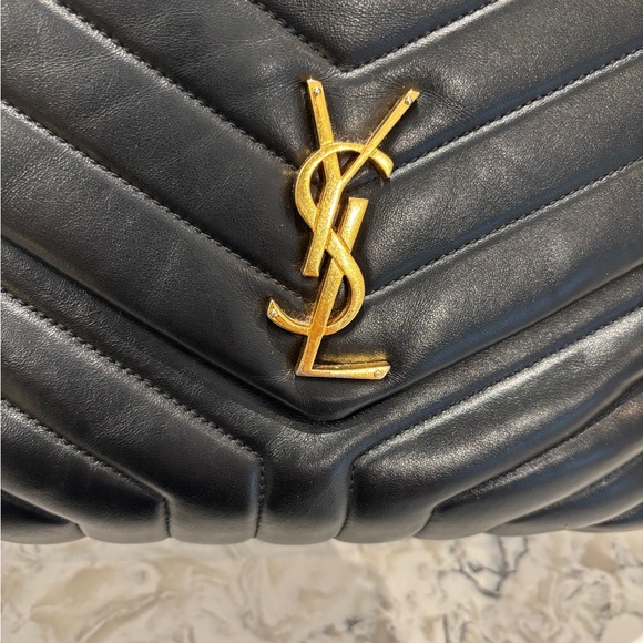 Yves Saint Laurent Black Quilted Leather Bag Medium Lou Lou - Picture 14 of 16